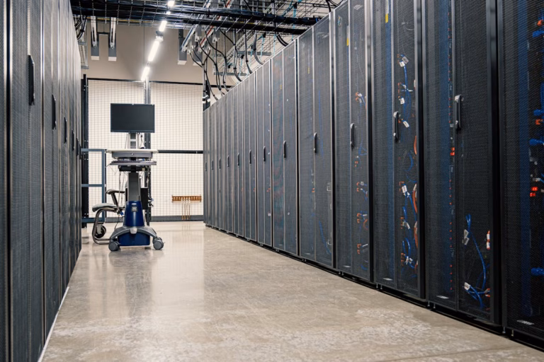 Server racks in a secure data center